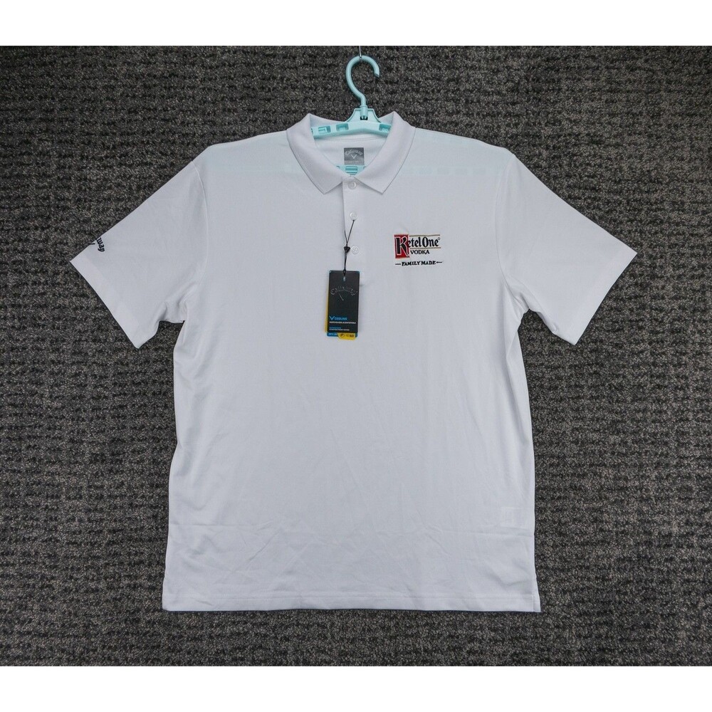 Ketel One Vodka Shirt Mens Large White Performance Polo Callaway Opti Dry NWT